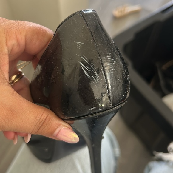 Yves Saint Laurent Glossy Black Blue Tribute Platform Heels 39 - Picture 9 of 9